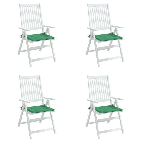 vidaXL Coussins de chaise jardin lot de 4 vert 50x50x4 cm tissu oxford