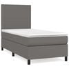 vidaXL Sommier &agrave; lattes de lit avec matelas Gris 90x190 cm Similicuir