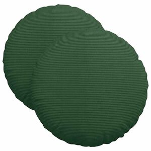 vidaXL Coussins de si&egrave;ge 2 pc Tissu en velours c&ocirc;tel&eacute; Vert fonc&eacute;