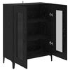 vidaXL Buffet Ch&ecirc;ne noir 69,5 x 34 x 90 cm Bois d'ing&eacute;nierie et fer