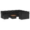 vidaXL Salon de jardin 11 pcs avec coussins noir r&eacute;sine tress&eacute;e