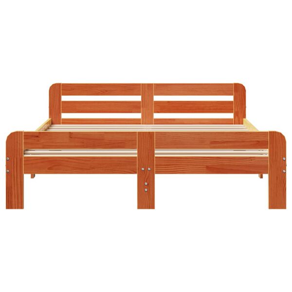 vidaXL Cadre de lit sans matelas cire marron 140x200cm bois pin massif