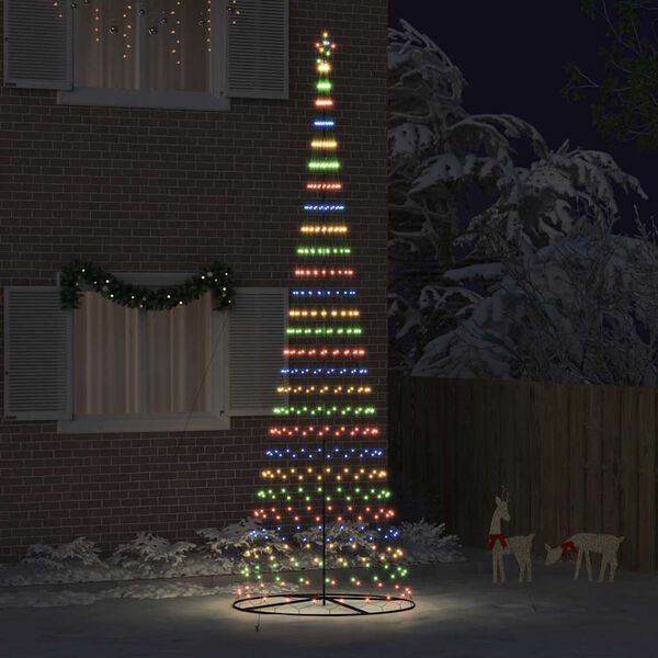vidaXL Arbre de Noël LED Multicolore 160 x 160 x 500 cm Métal