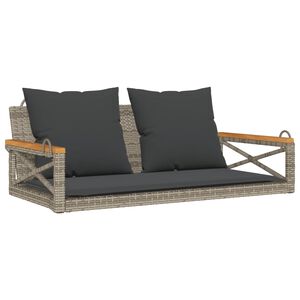 vidaXL Balancelle avec coussins gris 109x62x40 cm r&eacute;sine tress&eacute;e