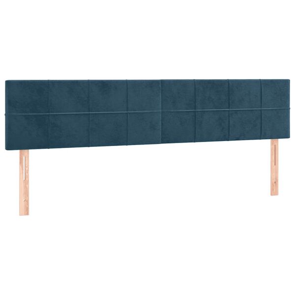 vidaXL T&ecirc;tes de lit Bleu fonc&eacute; 200 x 5 x 78/88 cm Velours