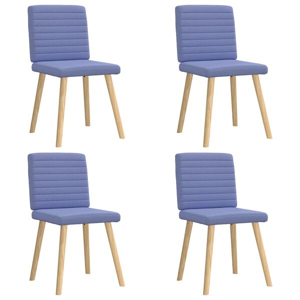 vidaXL Chaises &agrave; manger lot de 4 bleu jean tissu