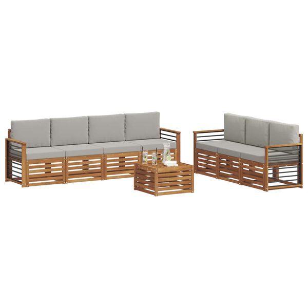 vidaXL Ensembles de canap&eacute;s avec coussin 8 pcs Gris Naturel et Clair