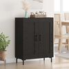 vidaXL Buffet Ch&ecirc;ne noir 69,5 x 34 x 90 cm Bois d'ing&eacute;nierie et fer