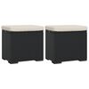 vidaXL Poufs avec coussins lot de 2 noir 40x30x40 cm r&eacute;sine tress&eacute;e
