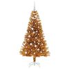 vidaXL Sapin de Noël avec 150 LED avec support Doré 150 cm PET