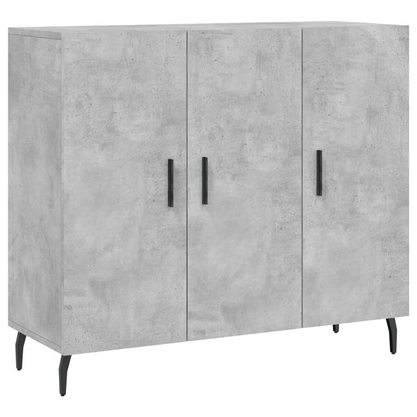 vidaXL Buffet gris b&eacute;ton 90x34x80 cm bois d'ing&eacute;nierie