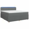 vidaXL Lit boxspring avec matelas Gris fonc&eacute; 160 x 200 cm Tissu