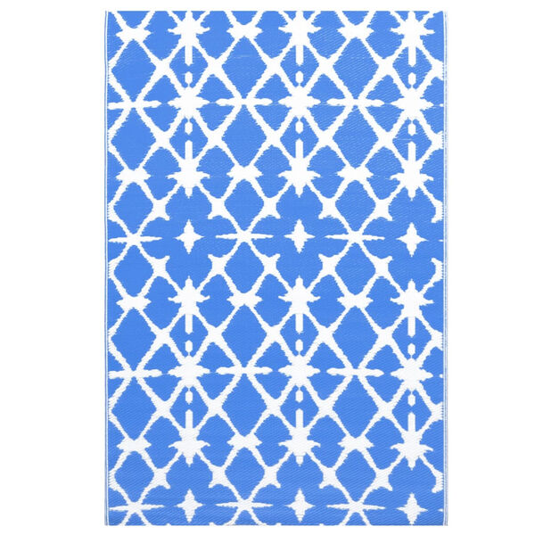 vidaXL Tapis d'extérieur ARAKIL bleu et blanc 190x290 cm PP