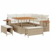 vidaXL Ensemble de canap&eacute; de jardin 8 pcs Beige polyrotin