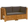 vidaXL Ensemble de canap&eacute;s d'ext&eacute;rieur avec coussin 2 Pi&egrave;ce Marron