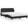 vidaXL Lit avec matelas Dover noir 140x200 cm similicuir