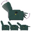 vidaXL Fauteuil inclinable de massage &eacute;lectrique Vert fonc&eacute; Tissu