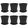 vidaXL Pots de plantes 6 pc Noir Plastique