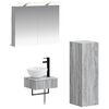 vidaXL Ensemble d'armoire de salle de bain 4 pc Sonoma gris