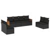 vidaXL Salon de jardin 8 pcs avec coussins noir r&eacute;sine tress&eacute;e