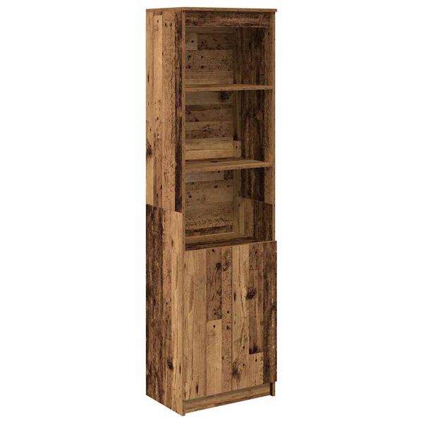 vidaXL Buffet haut vieux bois 50x35x180 cm bois d'ing&eacute;nierie