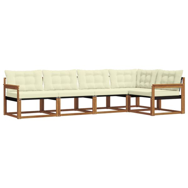 vidaXL Ensemble de canap&eacute;s d'ext&eacute;rieur 5 pcs Naturel et Cr&egrave;me
