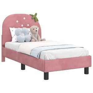 vidaXL Cadre de lit pour tout-petit avec t&ecirc;te de lit Rose 70 x 140 cm