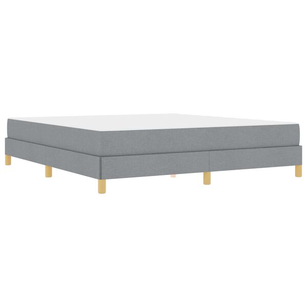 vidaXL Lit &agrave; ressorts avec matelas Gris clair 180 x 200 cm tissu