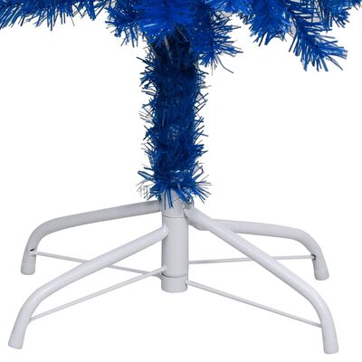 vidaXL Arbre de Noël artificiel pré-éclairé et boules bleu 120 cm PVC