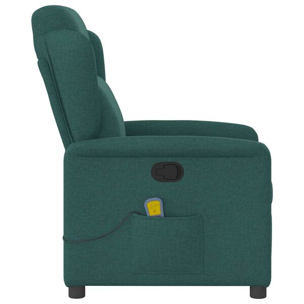 vidaXL Fauteuil de massage inclinable Vert fonc&eacute; Tissu