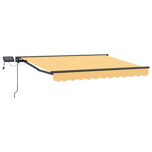 vidaXL Cadre de store manuel avec LEDs Sable 2,5 x 2 m