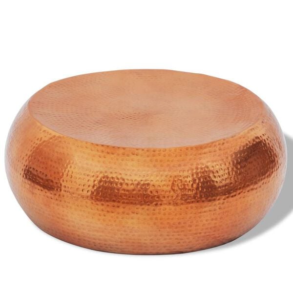 vidaXL Table basse en aluminium martelé Couleur laiton/cuivre
