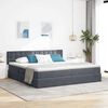 vidaXL Lit de Rangement avec matelas Gris fonc&eacute; 200 x 200 cm Velours