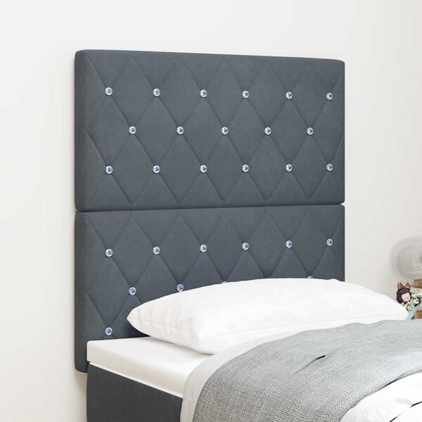 vidaXL Tête de lit LED avec tête de lit Gris foncé 80 cm Polyester