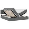 vidaXL Lit de rangement LED avec matelas Gris fonc&eacute; 180 x 200 cm Tissu
