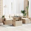 vidaXL Salon de jardin avec coussins 6 pcs beige r&eacute;sine tress&eacute;e