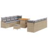 vidaXL Ensemble de canap&eacute; de jardin 11 pc Beige polyrotin