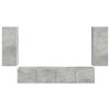 vidaXL Ensemble de meuble TV mural 4 pcs Gris b&eacute;ton Bois d'ing&eacute;nierie
