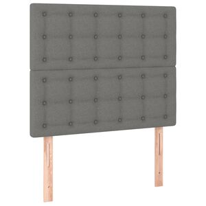 vidaXL T&ecirc;te de lit Gris fonc&eacute; 80x5x118/128 cm Tissu