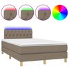 vidaXL Sommier &agrave; lattes de lit avec matelas LED Taupe 120x200 cm Tissu