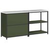 vidaXL Ensemble de rangement cuisine avec &eacute;tag&egrave;re 2 pcs Vert olive