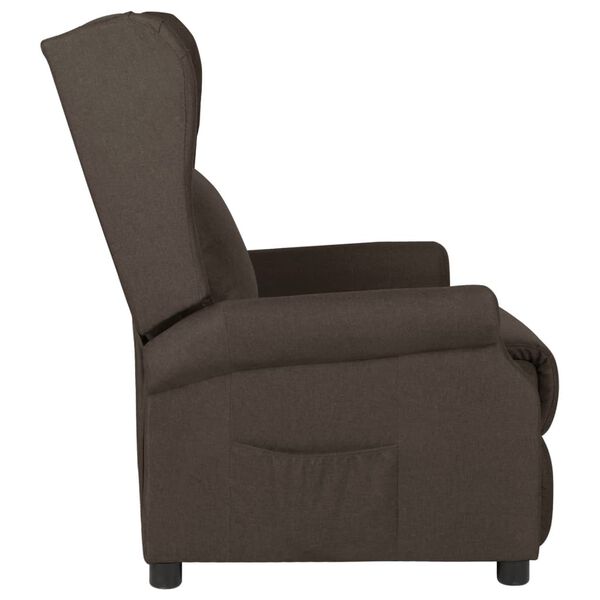 vidaXL Fauteuil inclinable Marron fonc&eacute; Tissu