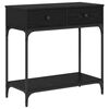 vidaXL Table console Ch&ecirc;ne noir 75 x 34,5 x 75 cm Bois d'ing&eacute;nierie
