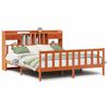 vidaXL Lit bibliothèque sans matelas cire marron 200x200 cm pin massif