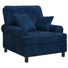 vidaXL Fauteuil XL avec coussins Bleu marine Tissu &agrave; 1,5 lignes