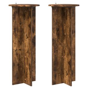 vidaXL Support de Plante 2 pc Ch&ecirc;ne fum&eacute; &Oslash;40 x 100 cm