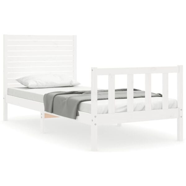 vidaXL Cadre de lit sans matelas blanc bois de pin massif