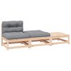 vidaXL Salon de jardin 3 pcs avec coussins Bois de pin massif