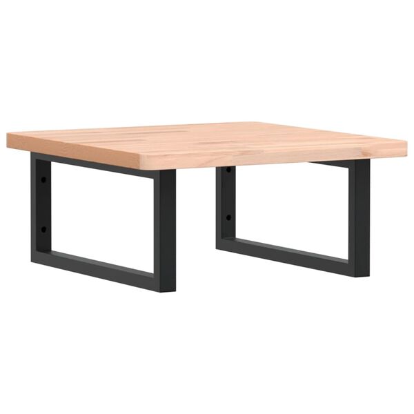 vidaXL &Eacute;tag&egrave;re de vasque murale acier et bois massif de h&ecirc;tre