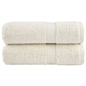 vidaXL Serviettes de toilette premium SOLUND 2 pi&egrave;ces Cr&egrave;me 30 x 30 cm 600 g/m&sup2;